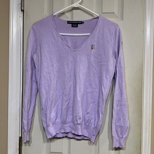 Lilac Ralph Lauren V-Neck Sweater